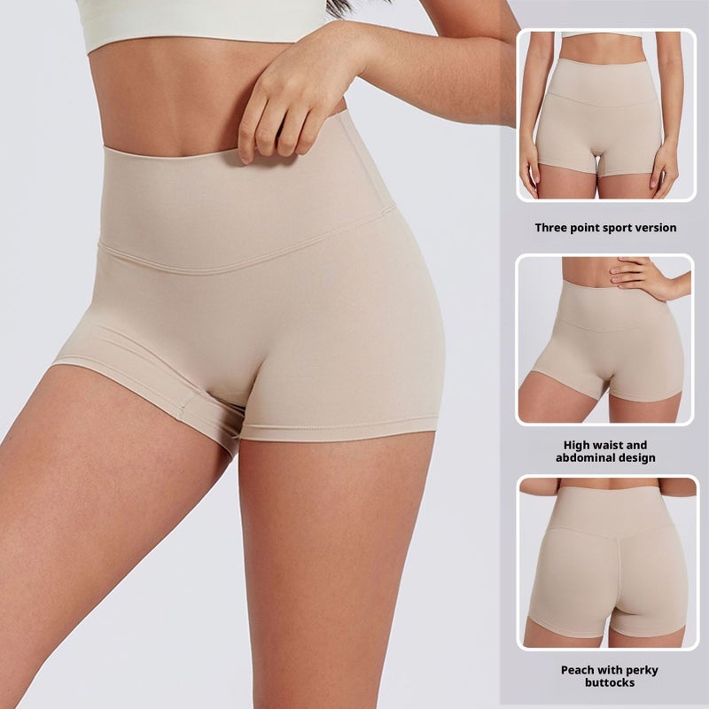 Women's High Waist Yoga Shorts Tummy Control Butt Lift Running Shorts - Image 2