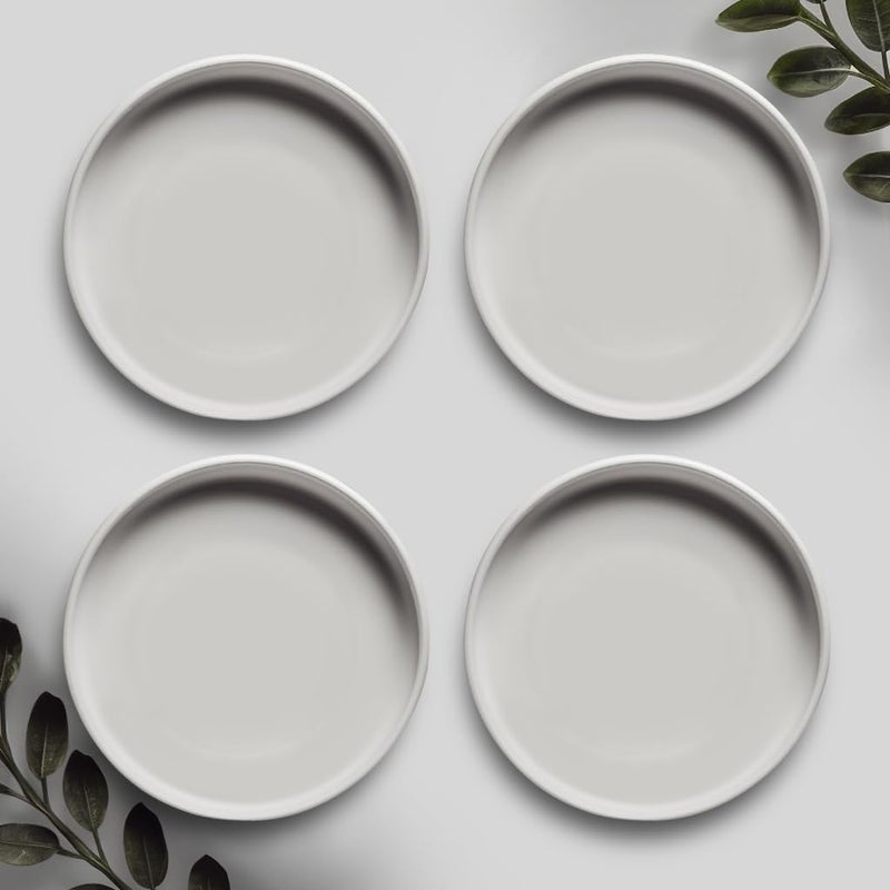 Willowy Matte White Ceramic Pot Saucer  Drainage Tray for 234 Inch Planters  Drip Trays  Four Pack