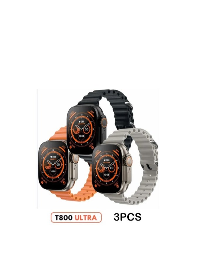 JOROBO - Series 8 T800 Ultra Smart watch with NFC and Wireless Charging 3pc - Multicolor - Image 1
