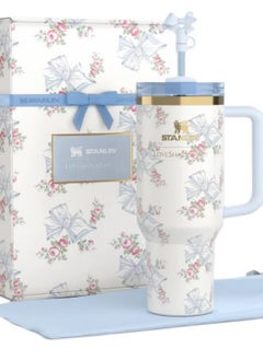 Stanley Stanley X LoveShackFancy Holiday Quencher | 40 OZ Rosa Beaux Blue,Presented in Elegant Gift-Ready Packaging  - Image 1