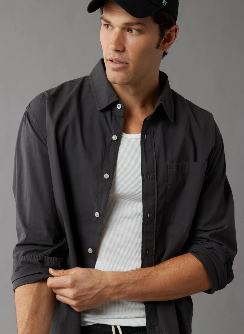 American Eagle Poplin Button-Up Shirt