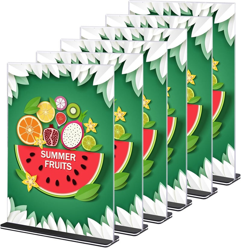 TPGP Gipizi A4 Acrylic Table Stand - T Shape Double-Sided Sign Holder with Black Base - Image 1