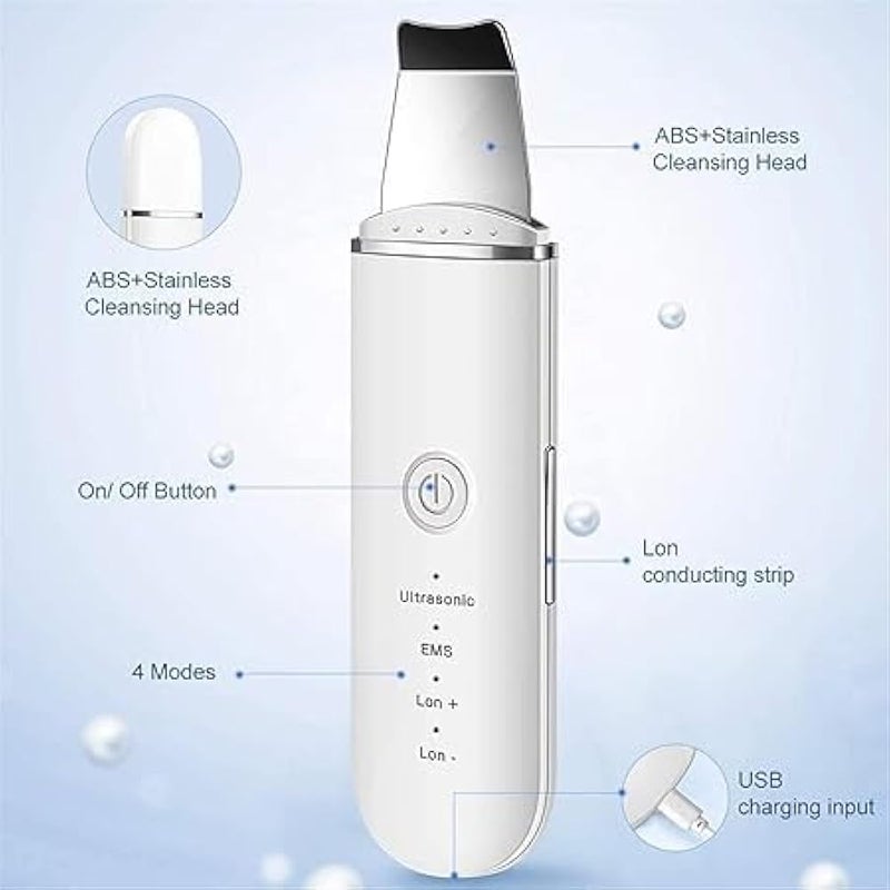 LC Ultrasonic Skin Cleaning Spatula Portable Blackhead Remover Skin Remover Skin Scrubber Waterproof USB Rechargeable for Women Men - Image 2