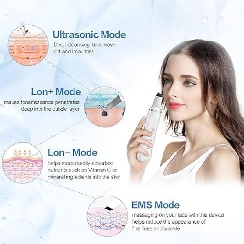 LC Ultrasonic Skin Cleaning Spatula Portable Blackhead Remover Skin Remover Skin Scrubber Waterproof USB Rechargeable for Women Men - Image 4
