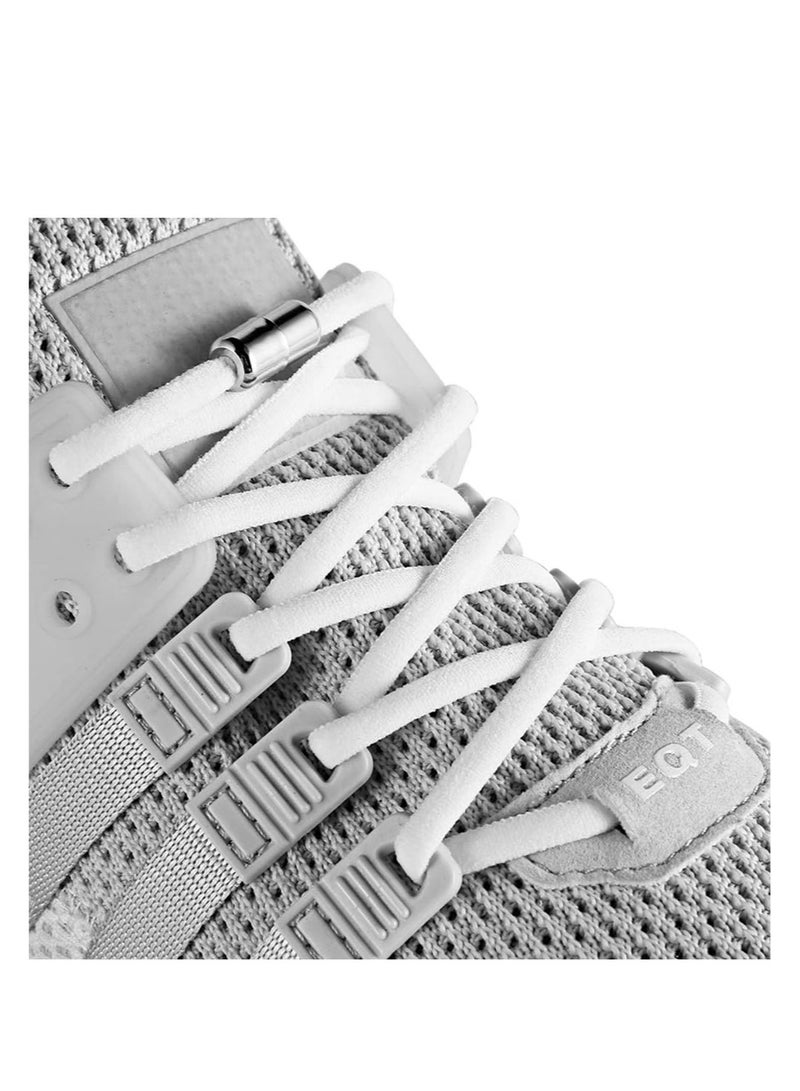 Loquat 2 Pairs Elastic No Tie Shoe Laces For Adults Kids Elderly Elastic Shoe Laces White - Image 1