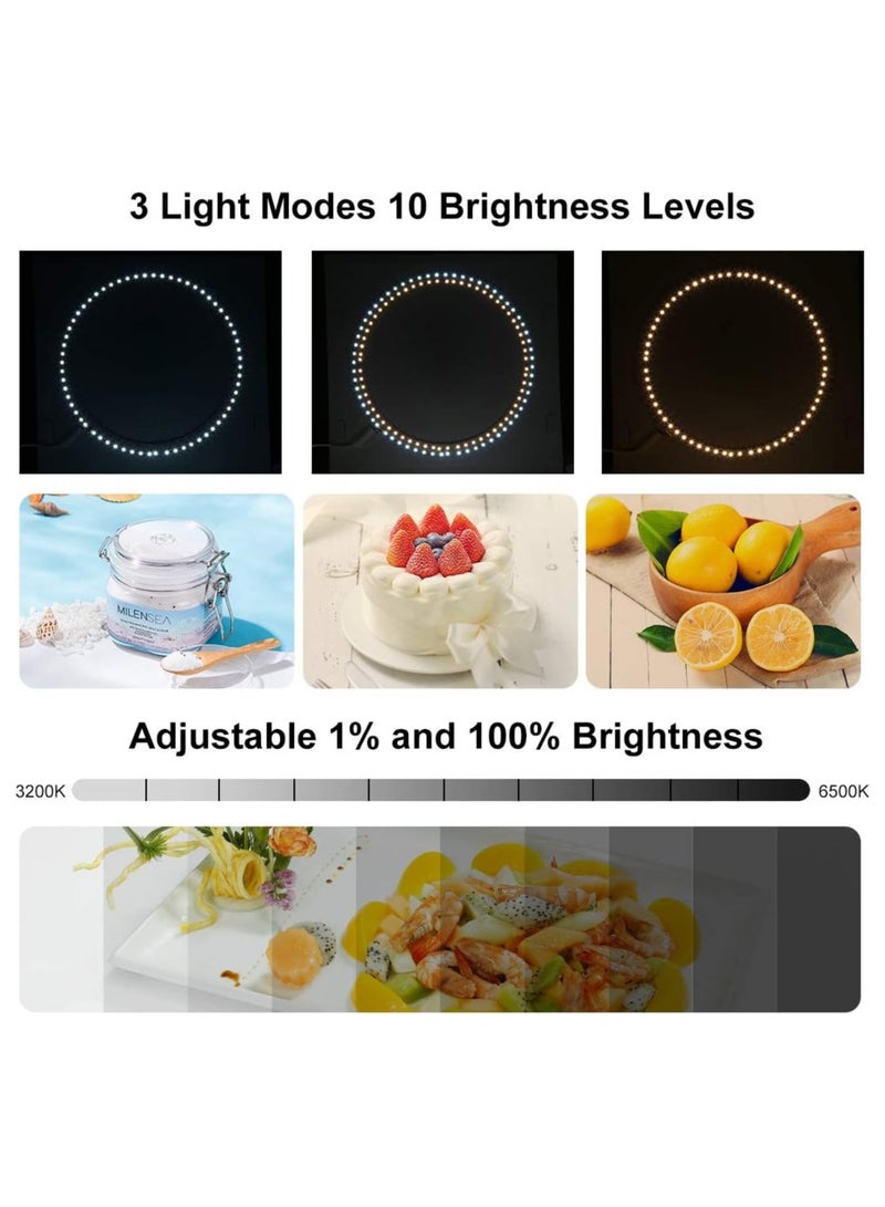 PULUZ 11.8 Inch/30cm Portable Photo Lighting Studio Light Box Shooting Tent Box Kit 30cm Ring Light with 6 Colors Backdrops (Black, White, Yellow, Red, Green, Blue)  - Image 3