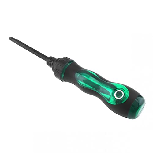 Rasdion 2 in 1 Reversible Ratchet Screwdriver with Length Adjustable for Application Flat & Phillips Head with Solid Rubber Handle (Screwdriver) - Image 1