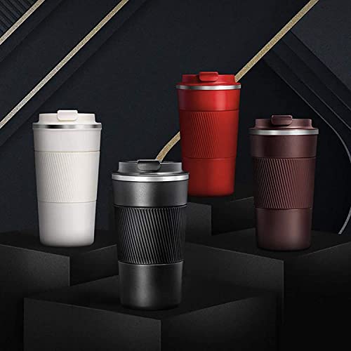 Wosta Insulated Travel Coffee Mug 2.0 | Double Wall Vacuum Stainless Steel Fat-Bottomed Coffee Cup Tumbler With Spill Proof Flip Lid For Hot And Ice Beverages (Black Color, 510 Ml), 510 Milliliter - Image 5