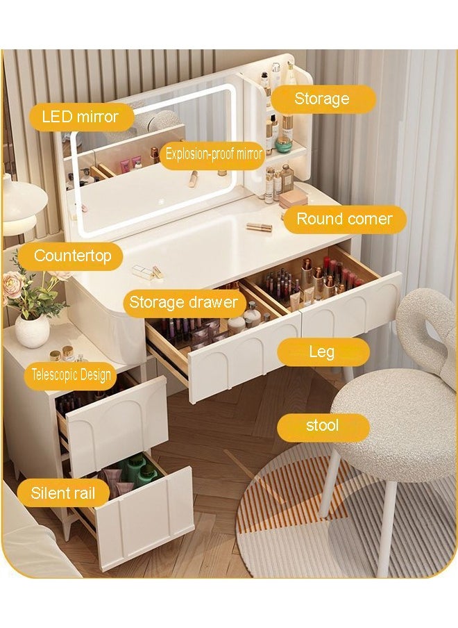 NKX Multifunctional Makeup Vanity Dressing Table with Drawers and Chair 100 CM  - Image 5