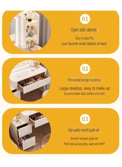 NKX Multifunctional Makeup Vanity Dressing Table with Drawers and Chair 100 CM  - Image 3