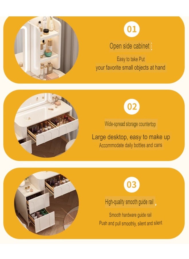 NKX Multifunctional Makeup Vanity Dressing Table with Drawers and Chair 100 CM  - Image 3