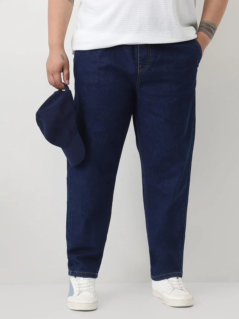 Urbano Plus Men's Blue Regular Fit Washed Jogger Jeans Stretchable