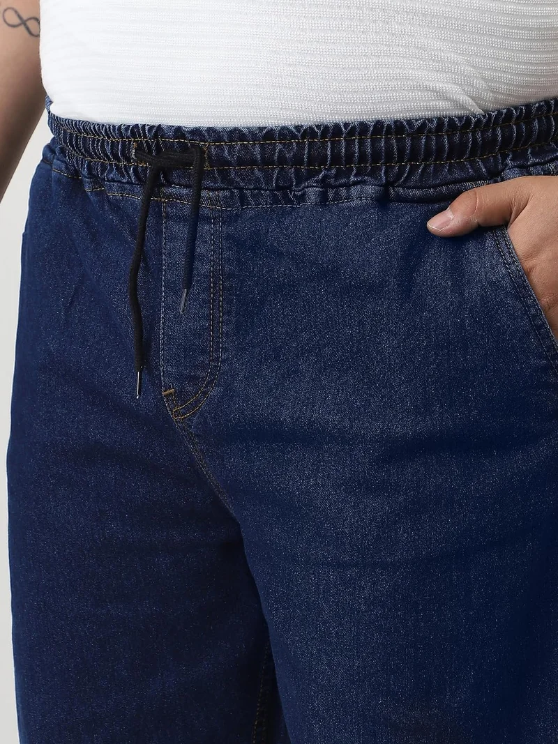 Urbano Fashion  Urbano Plus Men's Blue Regular Fit Washed Jogger Jeans Stretchable for Men | Best Price UAE