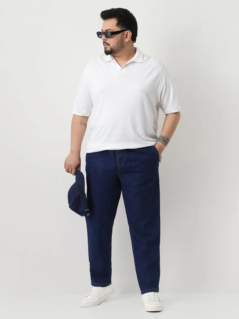 Urbano Fashion  Urbano Plus Men's Blue Regular Fit Washed Jogger Jeans Stretchable for Men | Best Price UAE