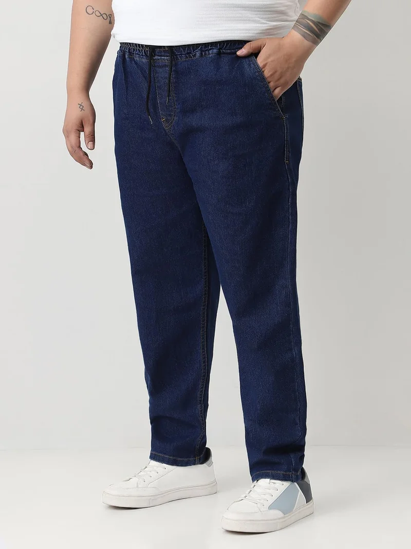 Urbano Fashion Urbano Plus Men's Blue Regular Fit Washed Jogger Jeans Stretchable