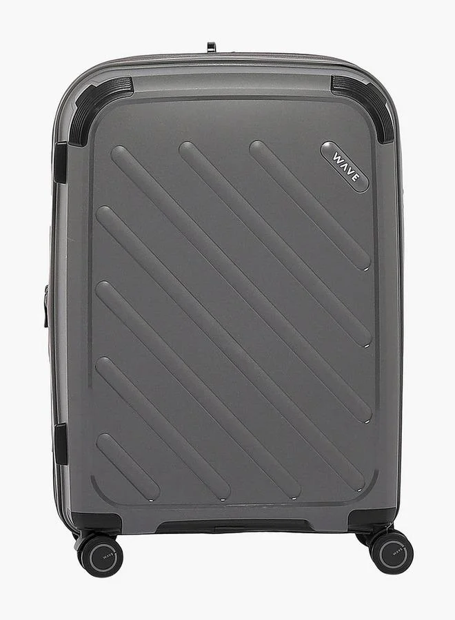 Wave Solid Hardcase Trolley Bag with Retractable Handle - 24 Inches Check-in Bag