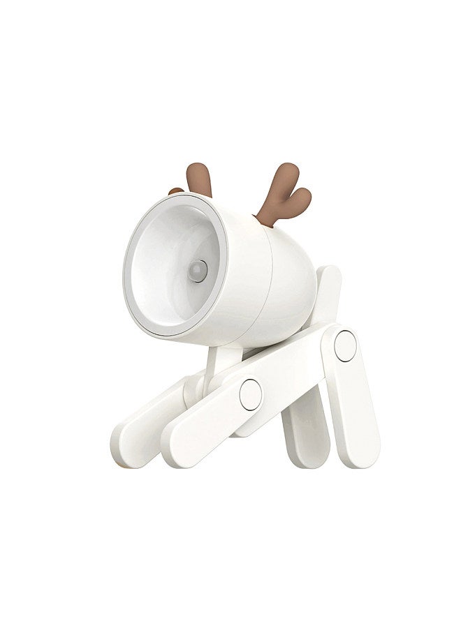 Cartoon Night Light Kid Lamp Mini Deer LED Desk Lamps Cute DIY Portable with Adjustable Phone Holder for Kids Students Bedroom Bookends Nursery Room  - Image 1