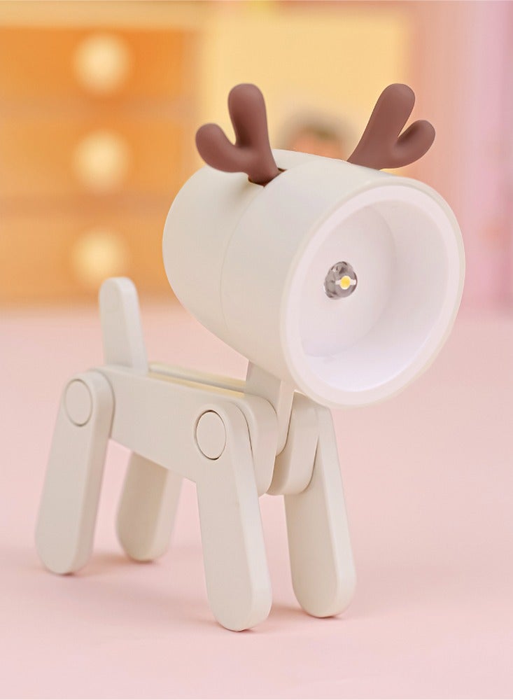 Cartoon Night Light Kid Lamp Mini Deer LED Desk Lamps Cute DIY Portable with Adjustable Phone Holder for Kids Students Bedroom Bookends Nursery Room  - Image 2