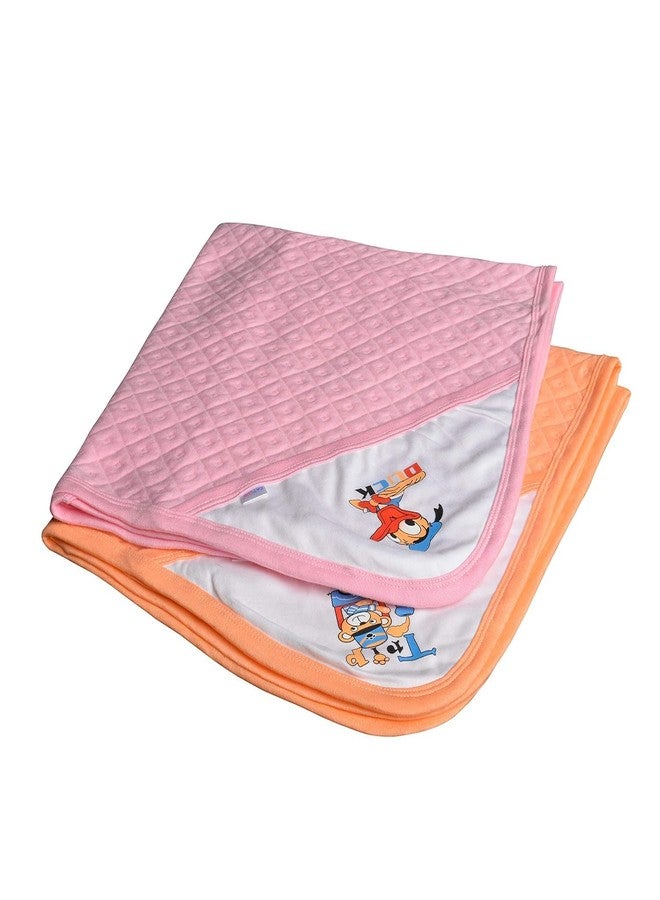 Dikary Cotton Hooded Wrapper - Baby Towel for New Born | Big Size 75cm x 75cm | Soft, Safe & Skin-Friendly | Perfect for Newborns 0-12 Months | (Pink/Peach) - Image 1
