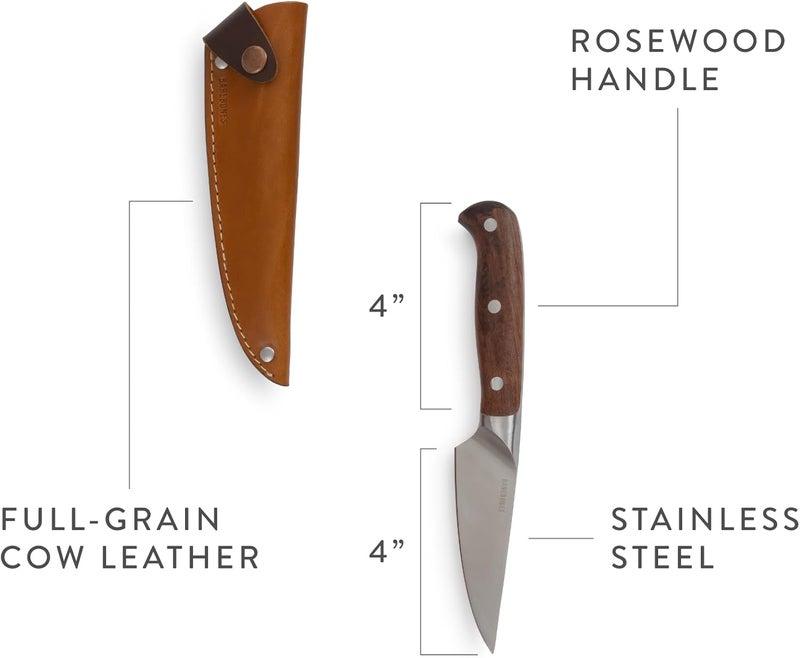 BareBones Wilderness Paring Knife with Leather Sheath - Image 3