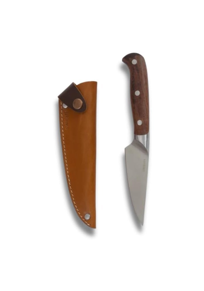 BareBones Wilderness Paring Knife with Leather Sheath - Image 1