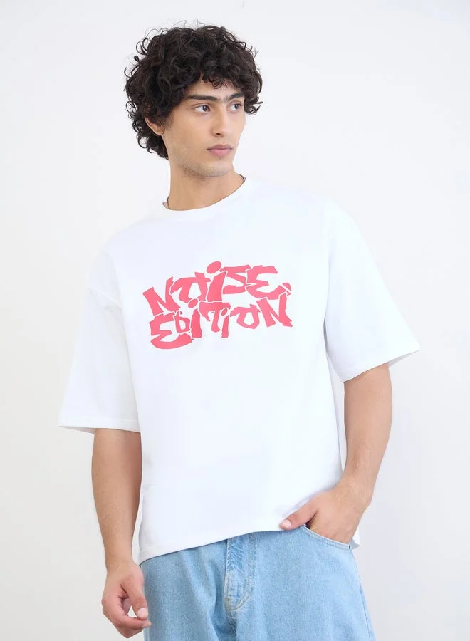 Styli Men Graphic Print Oversized Cotton T-Shirt
