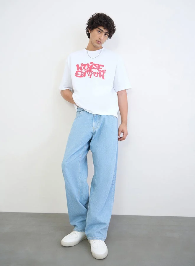 Styli Men Graphic Print Oversized Cotton T-Shirt