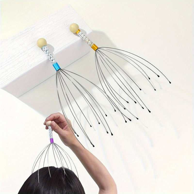 Unisex Octopus Head Scalp Massager 12 Tentacles Comfort Relaxation Random Color - Image 1