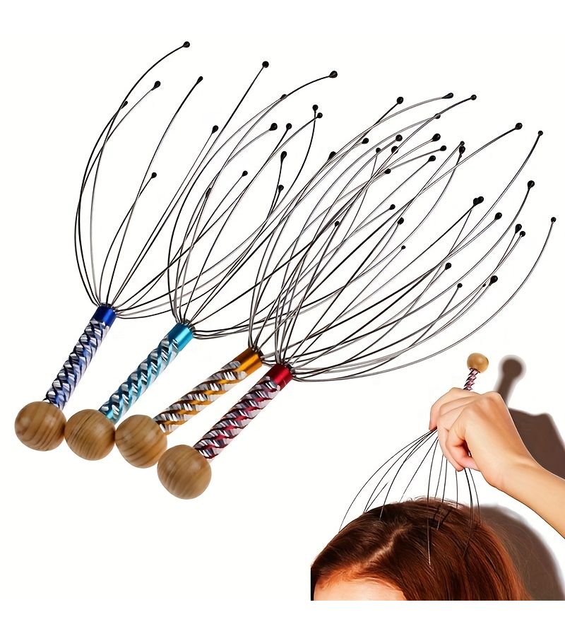 Unisex Octopus Head Scalp Massager 12 Tentacles Comfort Relaxation Random Color - Image 4