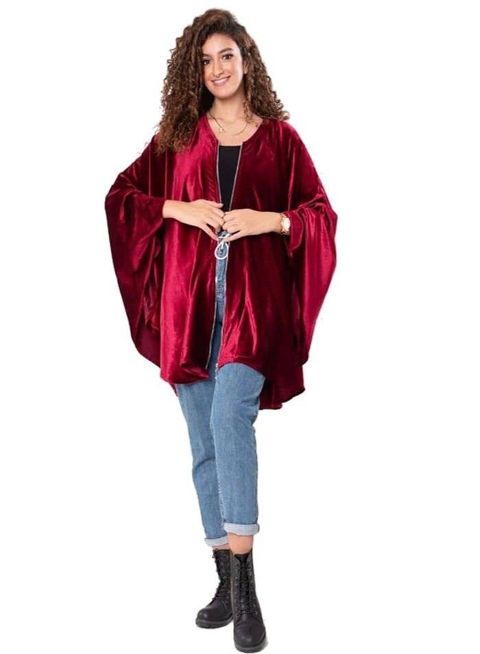 Women's velvet blouse with front zipper - Image 1
