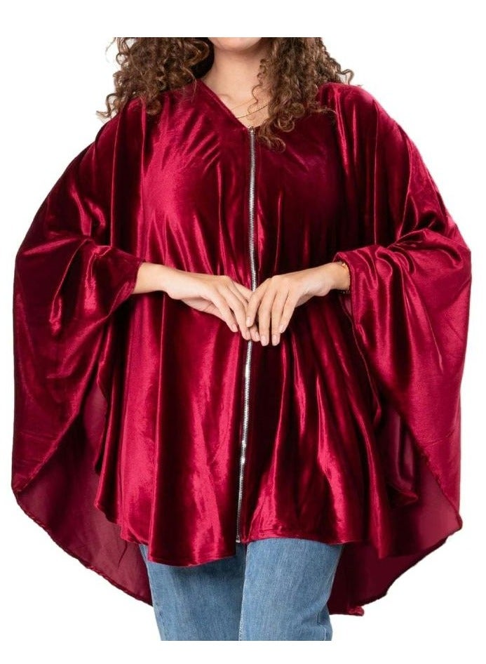 Women's velvet blouse with front zipper - Image 2