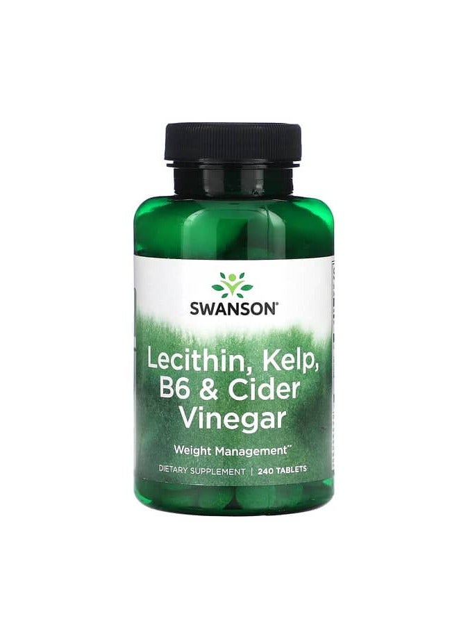 SWANSON Lecithin, Kelp, B6 & Cider Vinegar, 240 Tablets