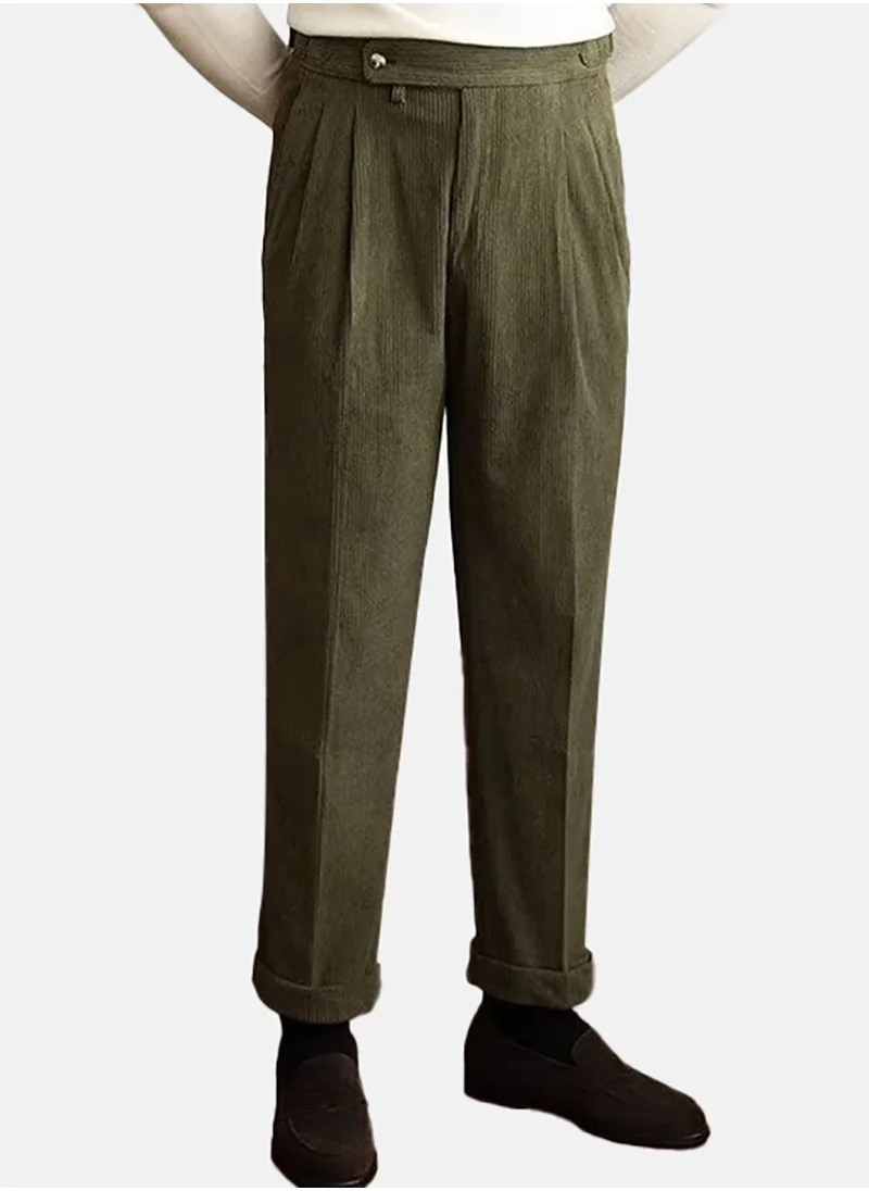 YUNIQEE Men Pleated Trousers