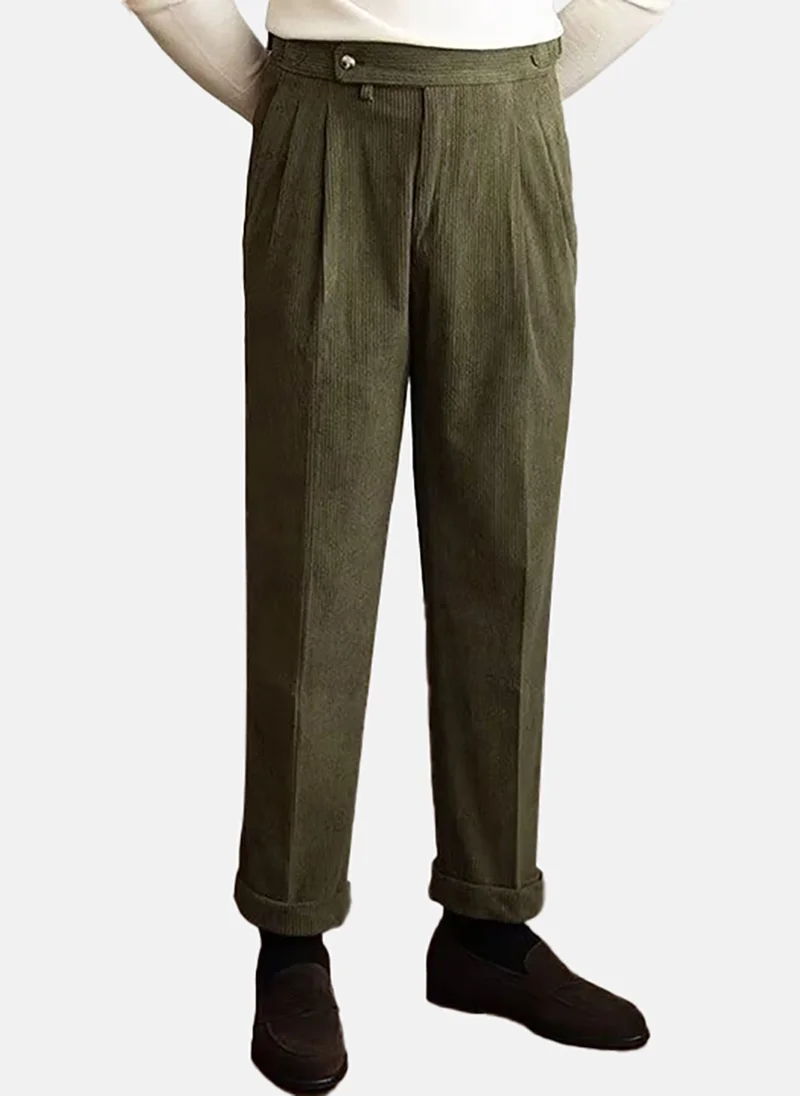 YUNIQEE Men Pleated Trousers