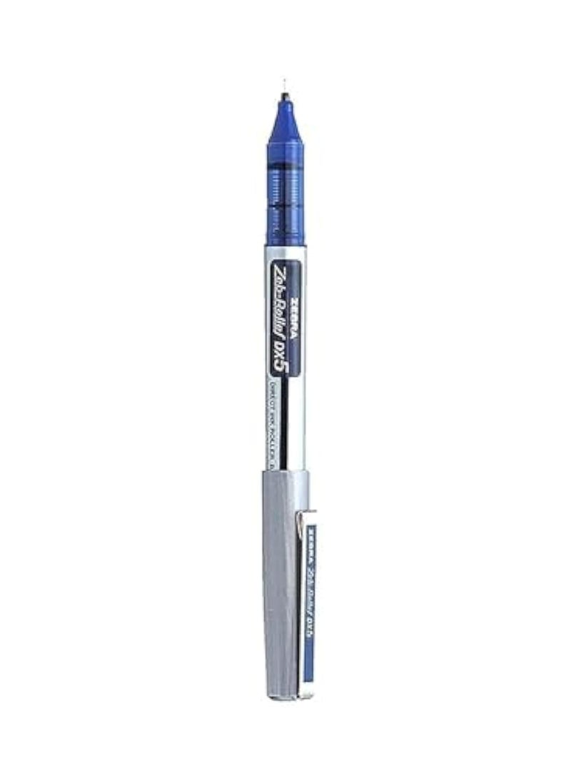 Zebra DX5 Rollerball Pen – Blue Ink, Pack of 10