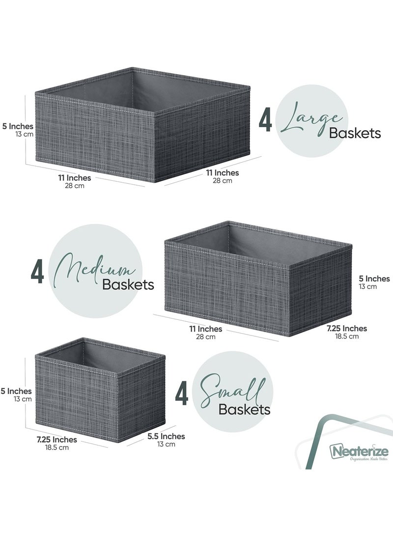 Drawer Organizer Clothes, 12 Pack Foldable Closet Storage Organizer, Fabric Dresser Drawer Dividers Bins for Baby Clothing, Underwear, Socks, Scarf, Ties - Ideal for Home, Nursery, Dorm - Image 2