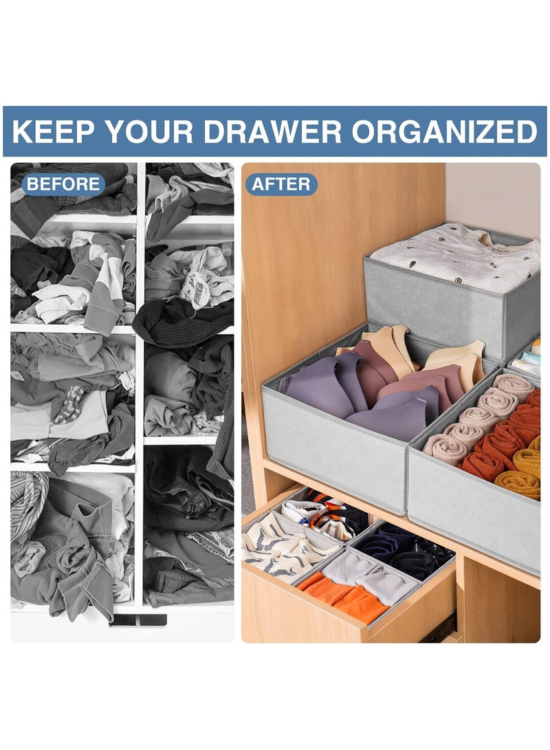 Drawer Organizer Clothes, 12 Pack Foldable Closet Storage Organizer, Fabric Dresser Drawer Dividers Bins for Baby Clothing, Underwear, Socks, Scarf, Ties - Ideal for Home, Nursery, Dorm - Image 4