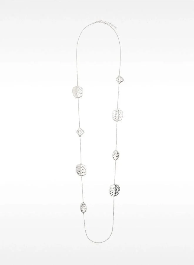 بارفوا عقد فضي طويل