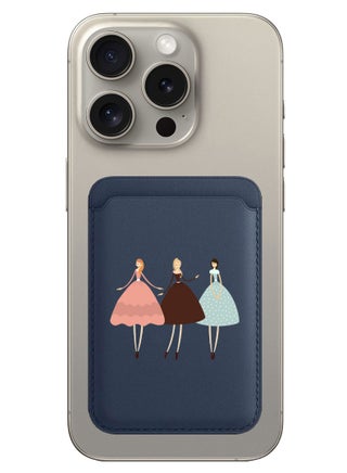 Magnetic Wallet, Compatible with MagSafe Wallet, for iPhone Wallet, for iPhone 16/15/14/13/12 Series, Not for iPhone 13/12 mini, 3 Card Holder, Vegan Leather, Navy - Pretty Girls Illustration - pzsku/ZAA6D3D26A2BB5F14E86BZ/45/_/1725117069/10d2791b-5751-4e6e-91c6-b532ab0ab474