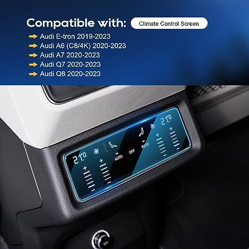 LFOTPP 2022 Auid A6 Screen Protector 2019-2022 A6 E-tron/ A7 / Q8 Screen Protector Rear Climate Display Control Touch Screen 2019-2022 A6 (C8/4K)/A7,2020-2022 Q8 Clear Tempered Glass Scratch-Proof - Image 2
