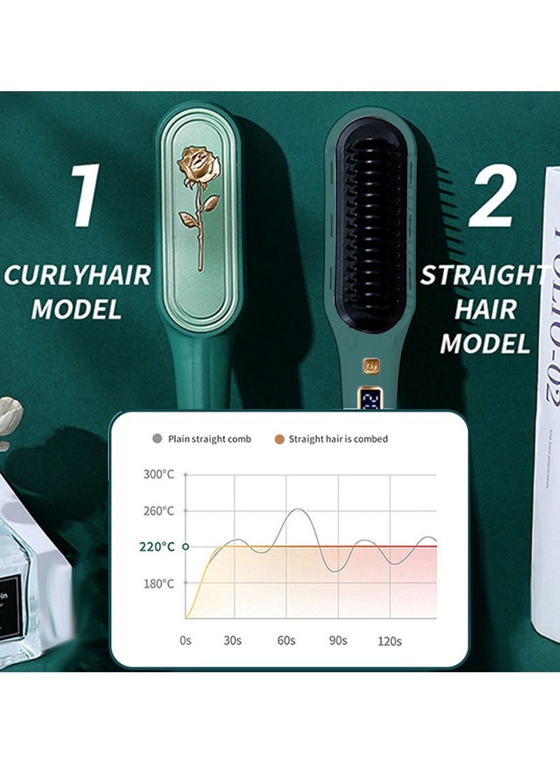 Arabest Hair Straightener Brush 2-in-1 Hair Curler Ionic Straightening Brush Comb with Anti-Scald  Fast Heating Hair Styler for Home Salon - Image 5