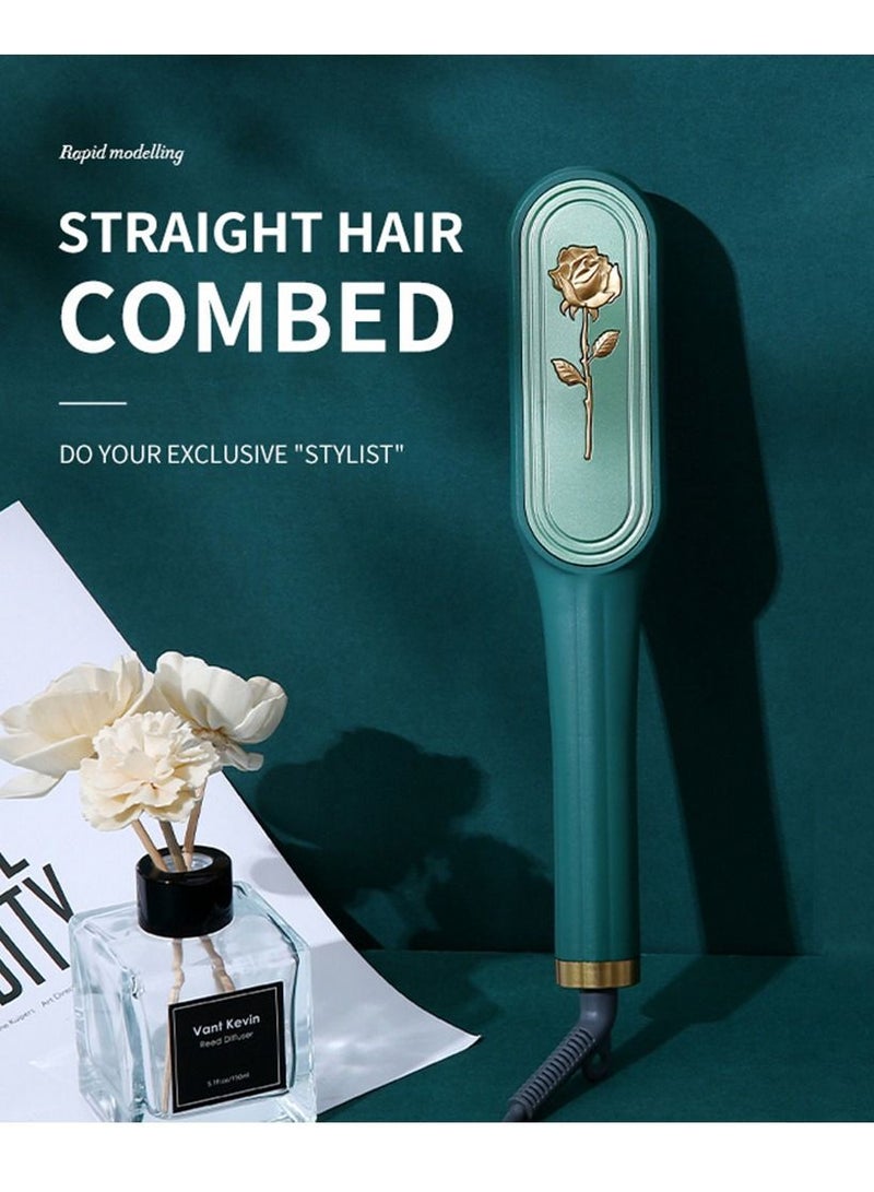 Arabest Hair Straightener Brush 2-in-1 Hair Curler Ionic Straightening Brush Comb with Anti-Scald  Fast Heating Hair Styler for Home Salon - Image 2