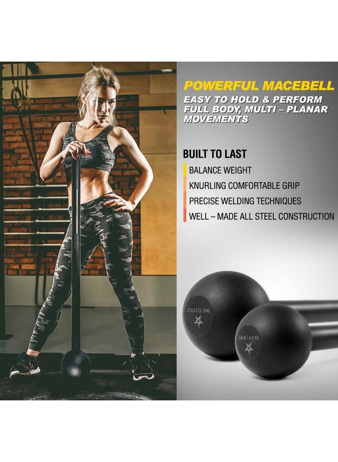 Yes4All Steel Mace Bell for Strength Training, Shoulder, Grips & Forearms Workouts - 15 Pounds - Image 4