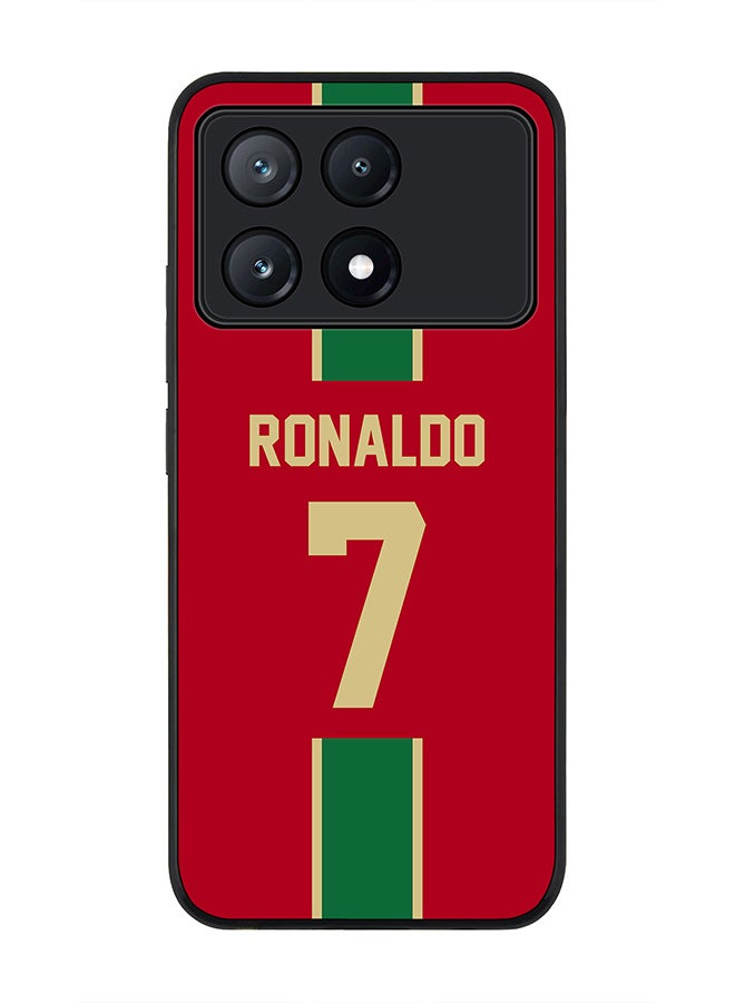 Stylizedd Rugged Black Edge Case for Xiaomi Poco X6 Pro, Slim fit Case Thin Cover -  Football Team - Portugal, Player Name - Ronaldo - Image 1