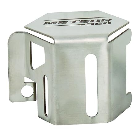 SELVIKE Meteor 350 Stainless Steel Rear Brake Oil Container Guard for (Meteor 350 Silver) - Image 2