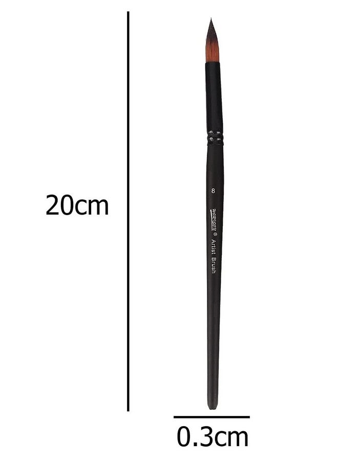 Kabeer Art Short Black Handle Synthetic Mix Paint Brush Set, 5 Pieces - Image 5