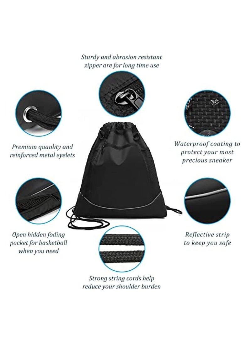NIBEMINENT Drawstring pocket backpack, men's and women's outdoor travel sports basketball football swimming riding bag - Image 2