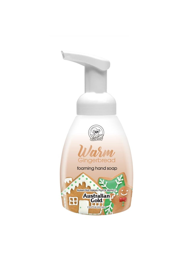 Australian Gold Australian Gold Warm Gingerbread Foaming Hand Soap for the Holiday Season 75 fl oz Rich Creamy Lather Gentle Bathroom  Kitchen Hand Wash Nostalgic Holiday Scent 