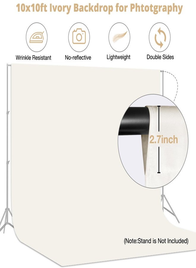 Aimosen 10x10 FT Ivory Backdrop Background for Photography Large Photo Backdrop Curtain Drapes, High Density Ivory Screen Backdrops for Portrait Photoshoot Booth Video Studio - Image 5