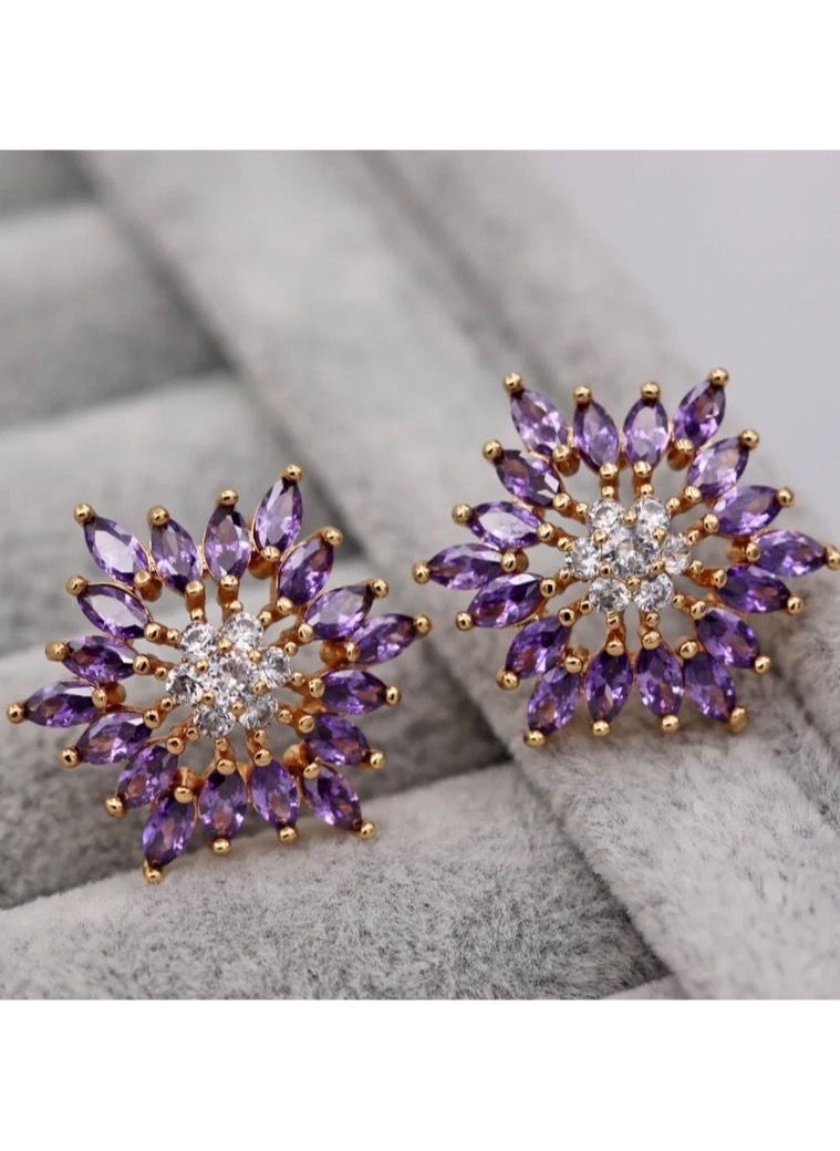 Noon-chi - 18k Gold Plated Cubic Zircon Earrings - Image 1